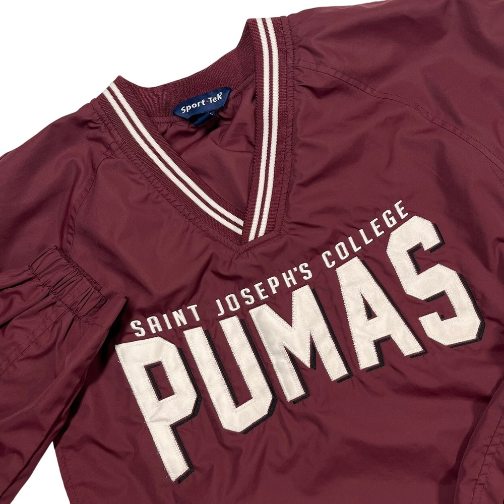 Sport-Tek Saint Joseph's College Pumas V-Neck Windbreaker Maroon Men's M JST62